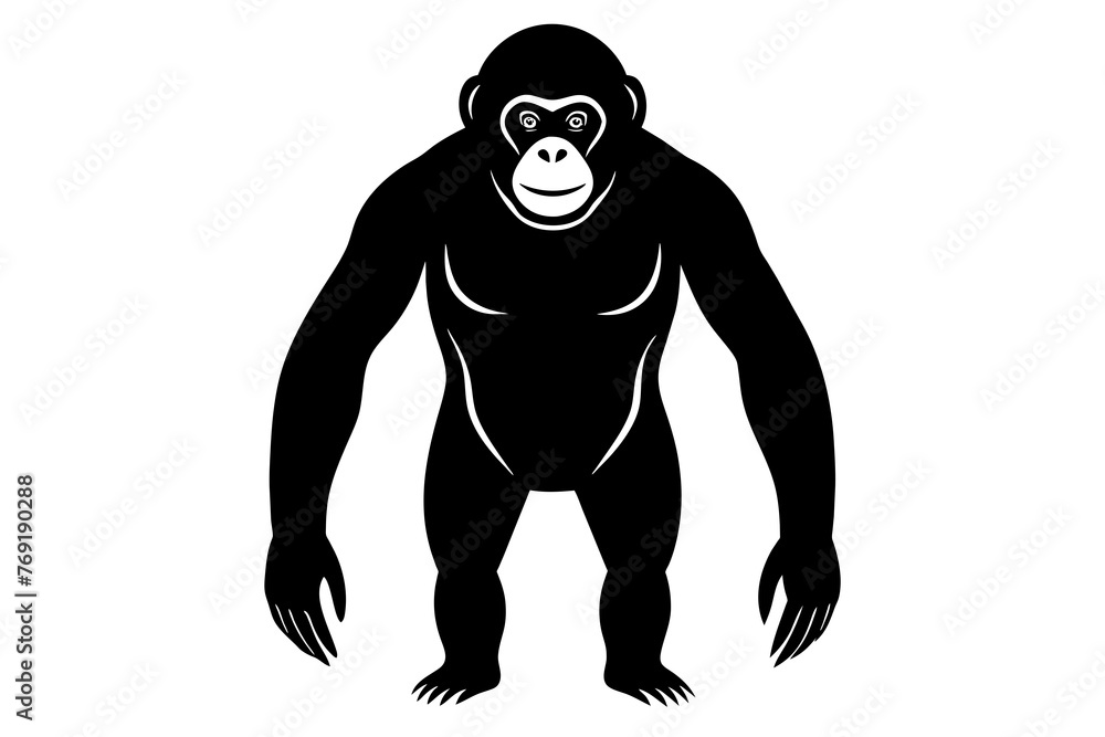 chimpanzee silhouette vector illustration chimpanzee silhouette vector illustration