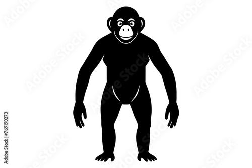 chimpanzee silhouette vector illustration