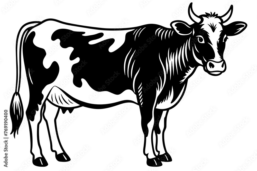 Fototapeta premium cow silhouette vector illustration
