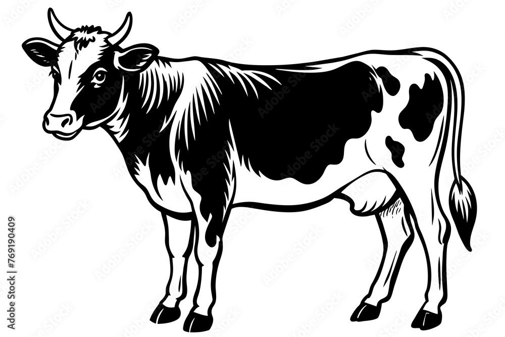 Fototapeta premium cow silhouette vector illustration