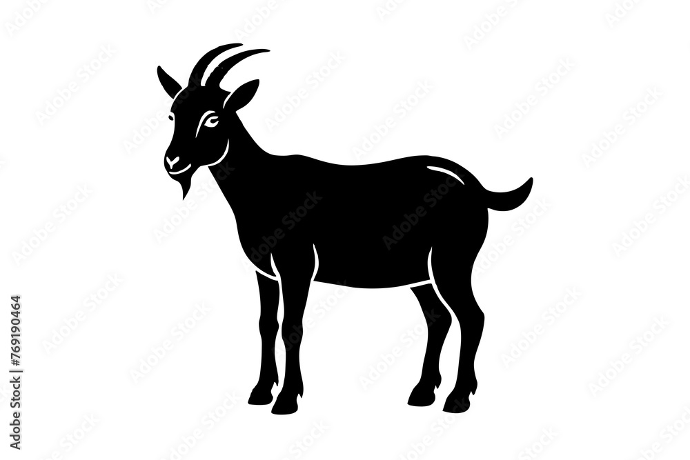 goat silhouette vector illustration