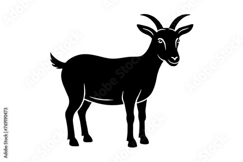 goat silhouette vector illustration © MDSHIJU