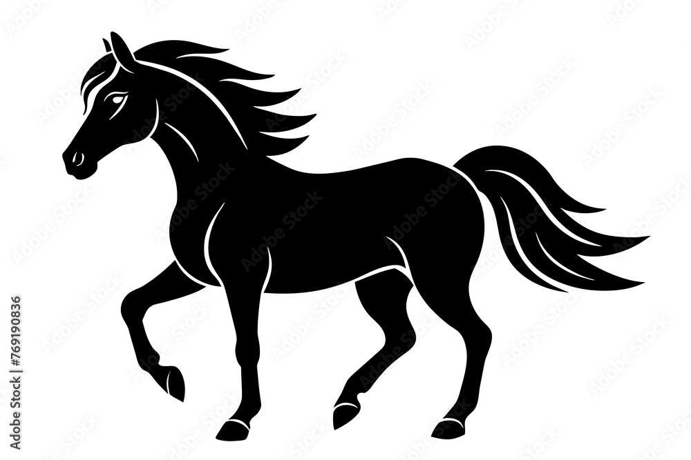 horse silhouette vector illustration