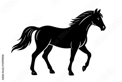 horse silhouette vector illustration © MDSHIJU