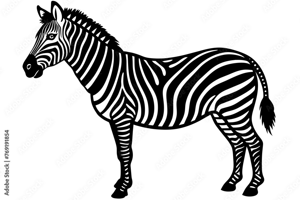Fototapeta premium zebra silhouette vector illustration