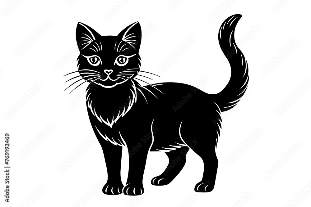 Obraz premium cat silhouette vector illustration