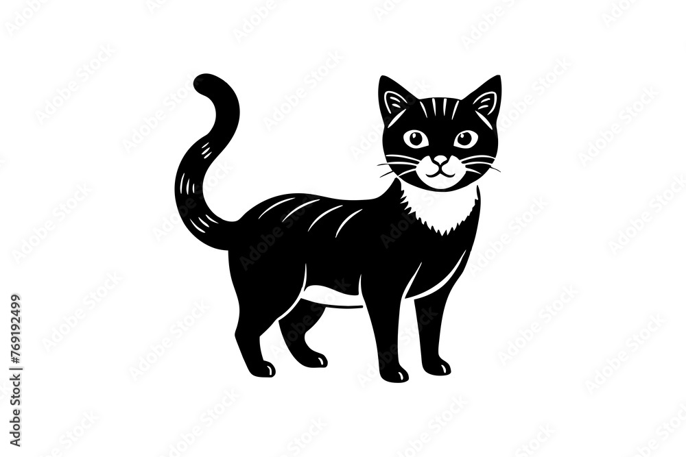Obraz premium cat silhouette vector illustration