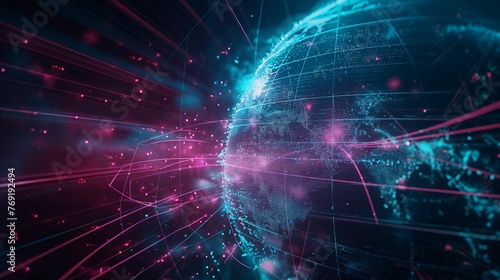 Global network, digital representation of the world sphere.