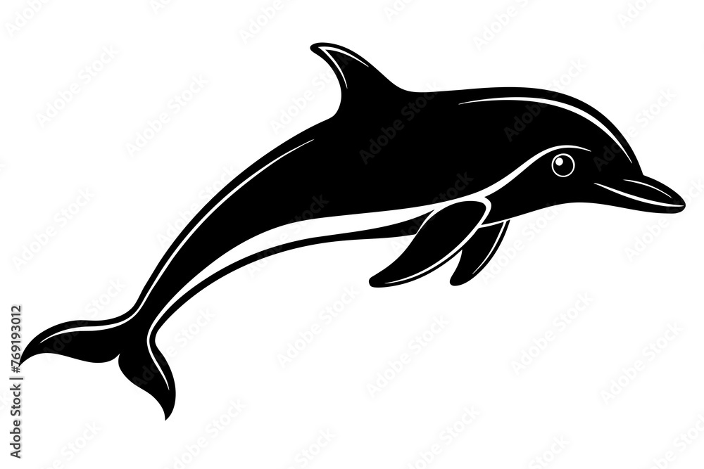 Fototapeta premium dolphin silhouette vector illustration