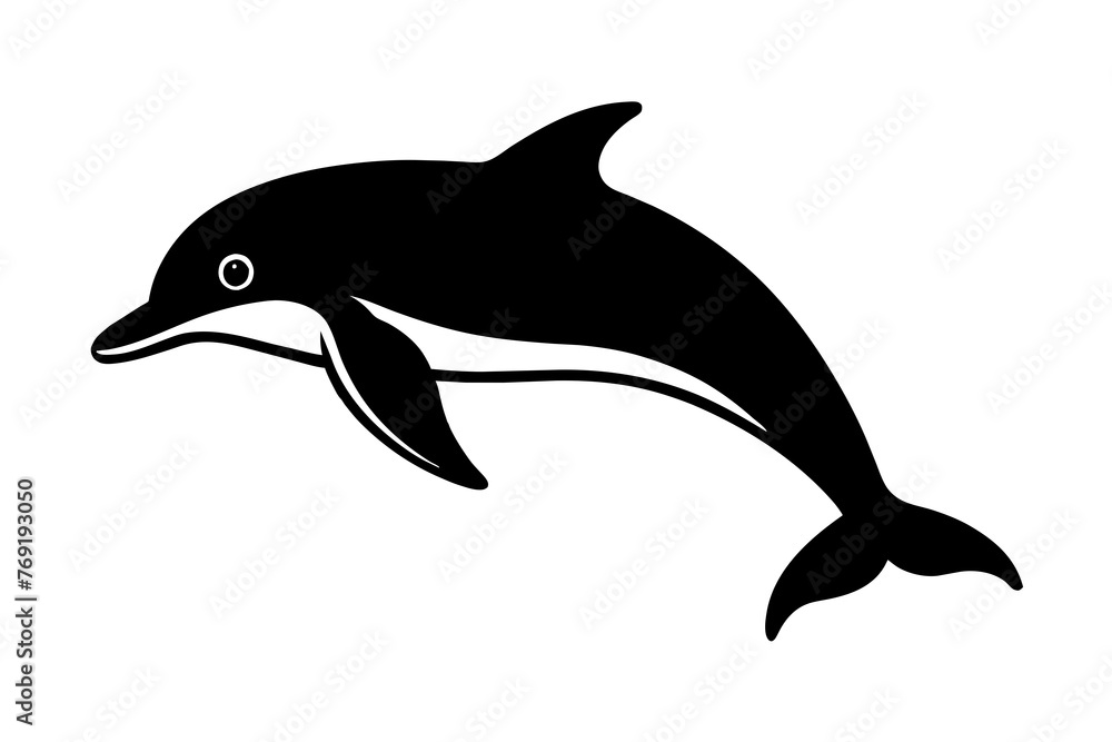 Fototapeta premium dolphin silhouette vector illustration