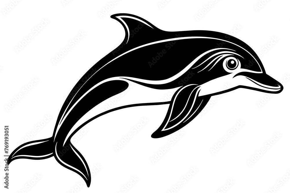Fototapeta premium dolphin silhouette vector illustration