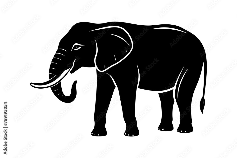 Obraz premium elephant silhouette vector illustration
