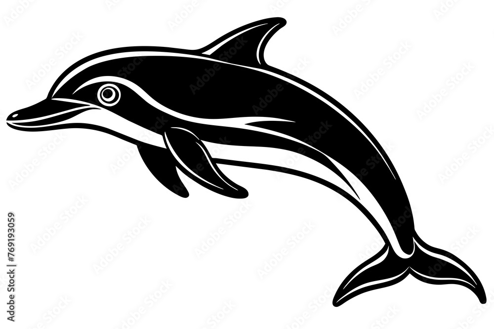 Fototapeta premium dolphin silhouette vector illustration