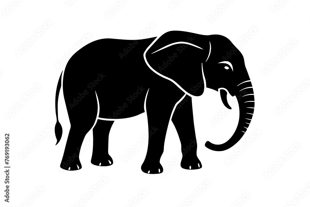 elephant silhouette vector illustration