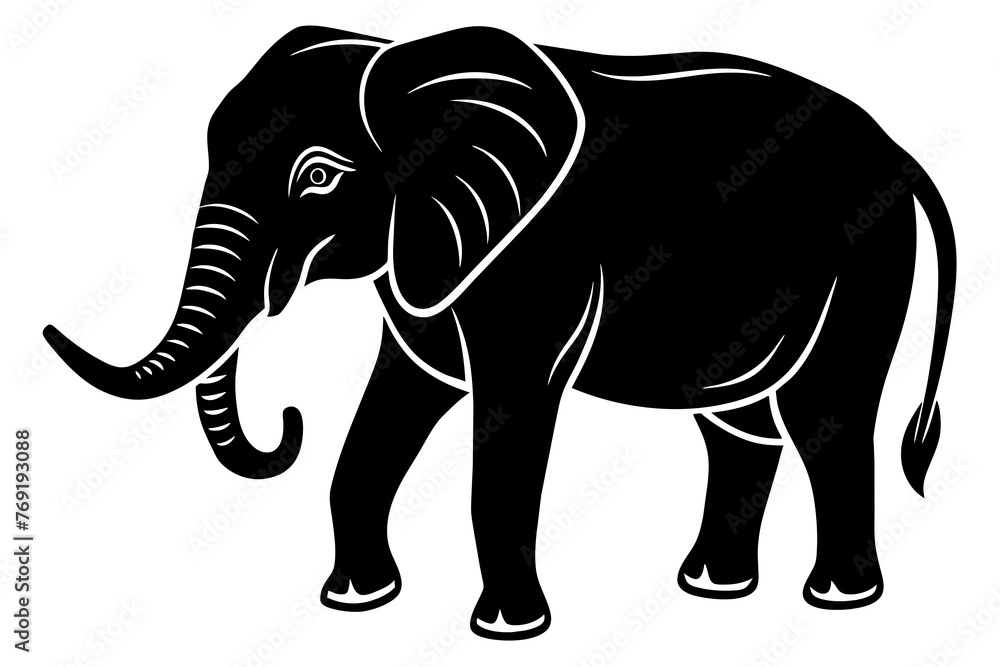 Fototapeta premium elephant silhouette vector illustration