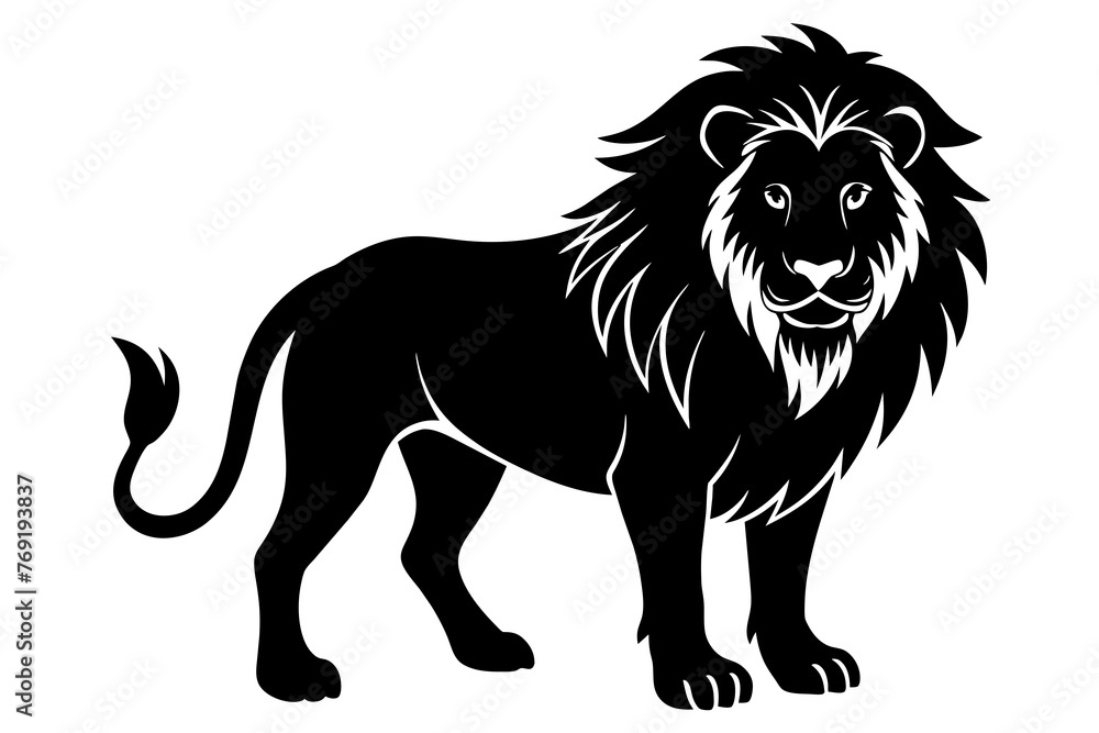Fototapeta premium lion silhouette vector illustration