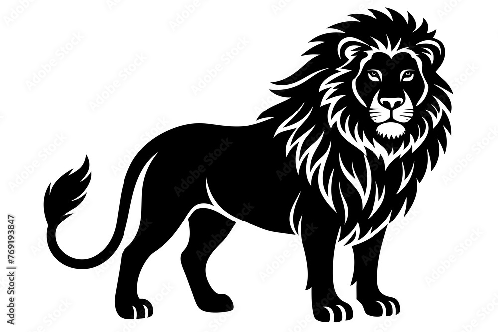 Fototapeta premium lion silhouette vector illustration