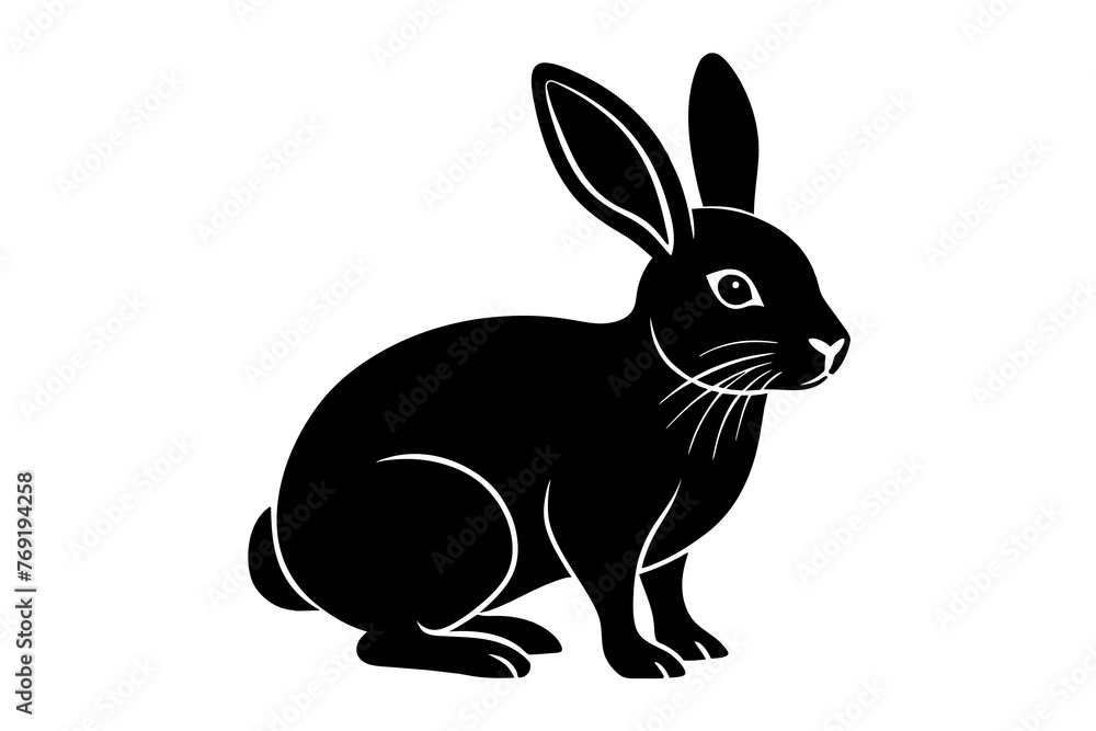 rabbit silhouette vector illustration