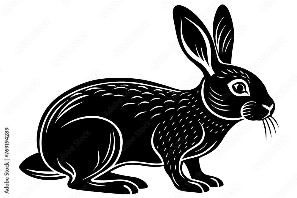 Obraz premium rabbit silhouette vector illustration
