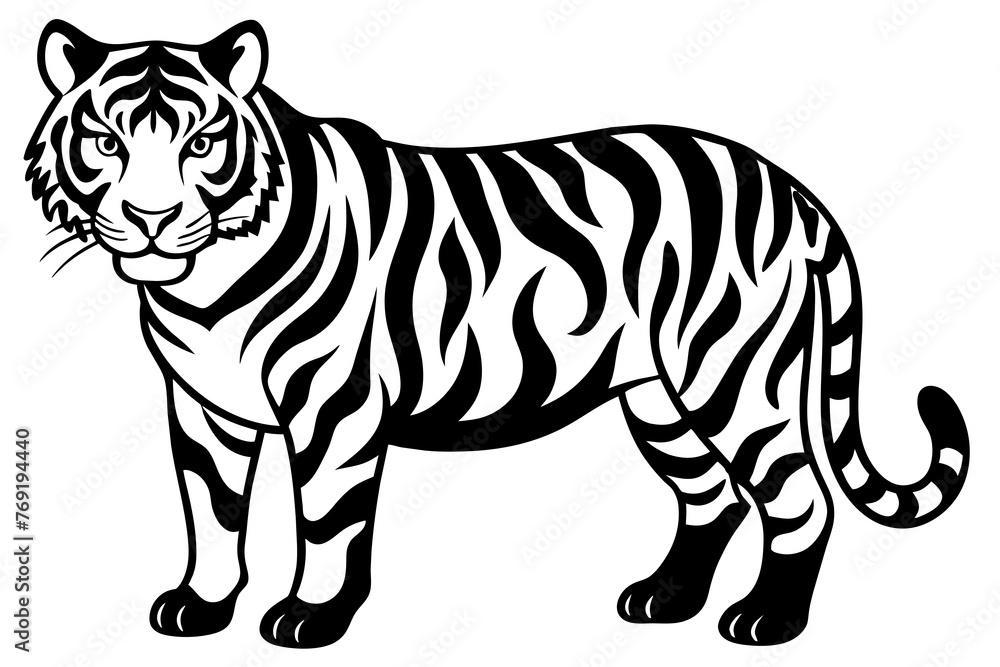 Obraz premium tiger silhouette vector illustration