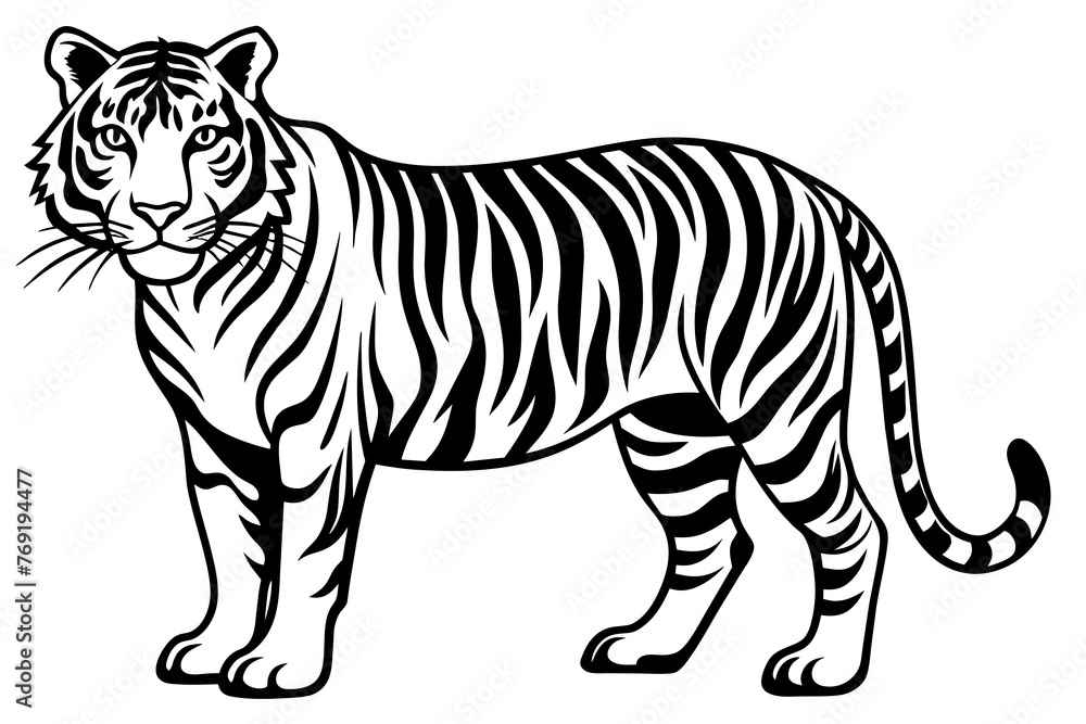 Naklejka premium tiger silhouette vector illustration