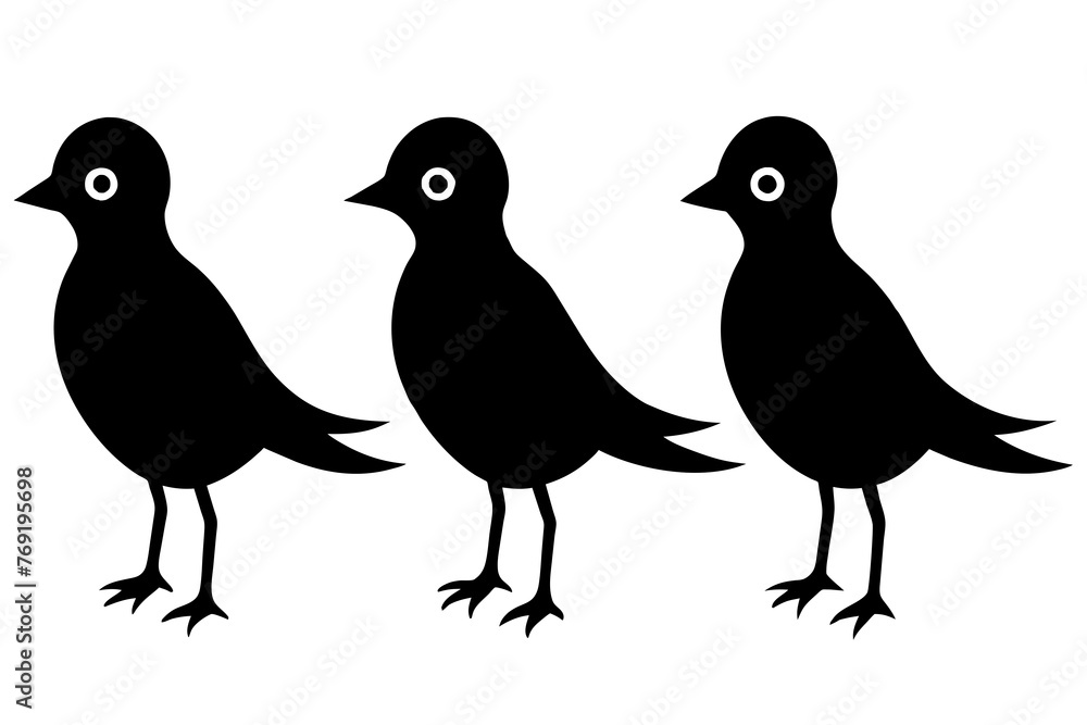 Fototapeta premium misty bird silhouette vector illustration 