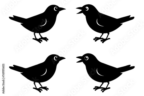 nibbles bird silhouette vector illustration