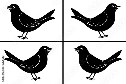nibbles bird silhouette vector illustration