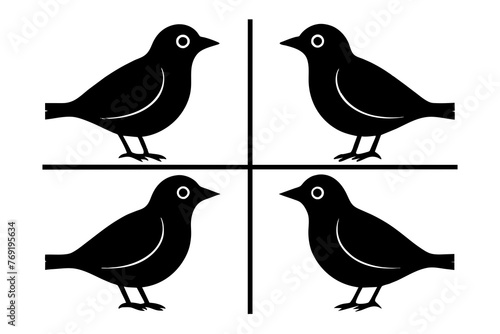 nibbles bird silhouette vector illustration