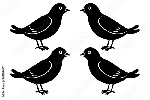 nibbles bird silhouette vector illustration