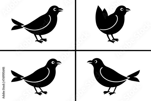 nibbles bird silhouette vector illustration
