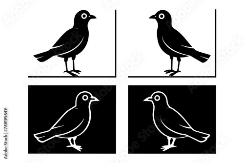 nibbles bird silhouette vector illustration