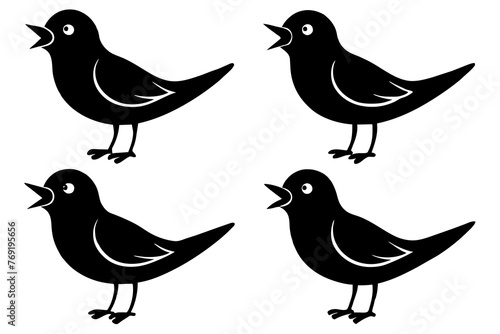 nibbles bird silhouette vector illustration