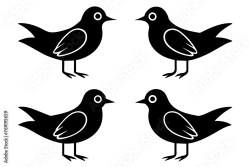 nibbles bird silhouette vector illustration