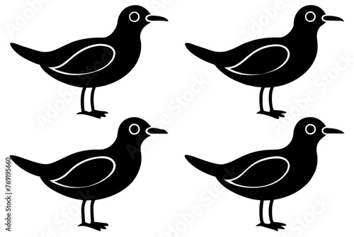 nibbles bird silhouette vector illustration