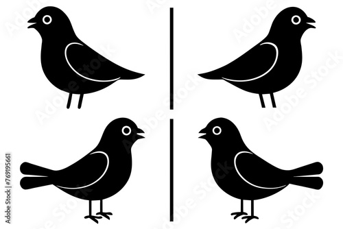 nibbles bird silhouette vector illustration