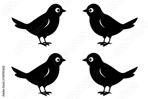 nibbles bird silhouette vector illustration