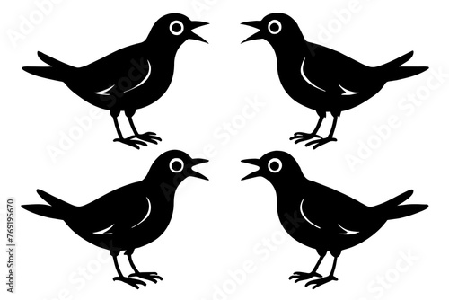 nibbles bird silhouette vector illustration