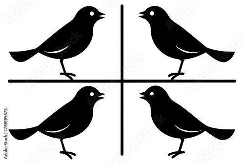 nibbles bird silhouette vector illustration