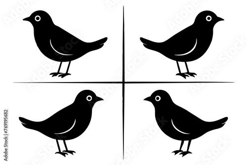 nibbles bird silhouette vector illustration