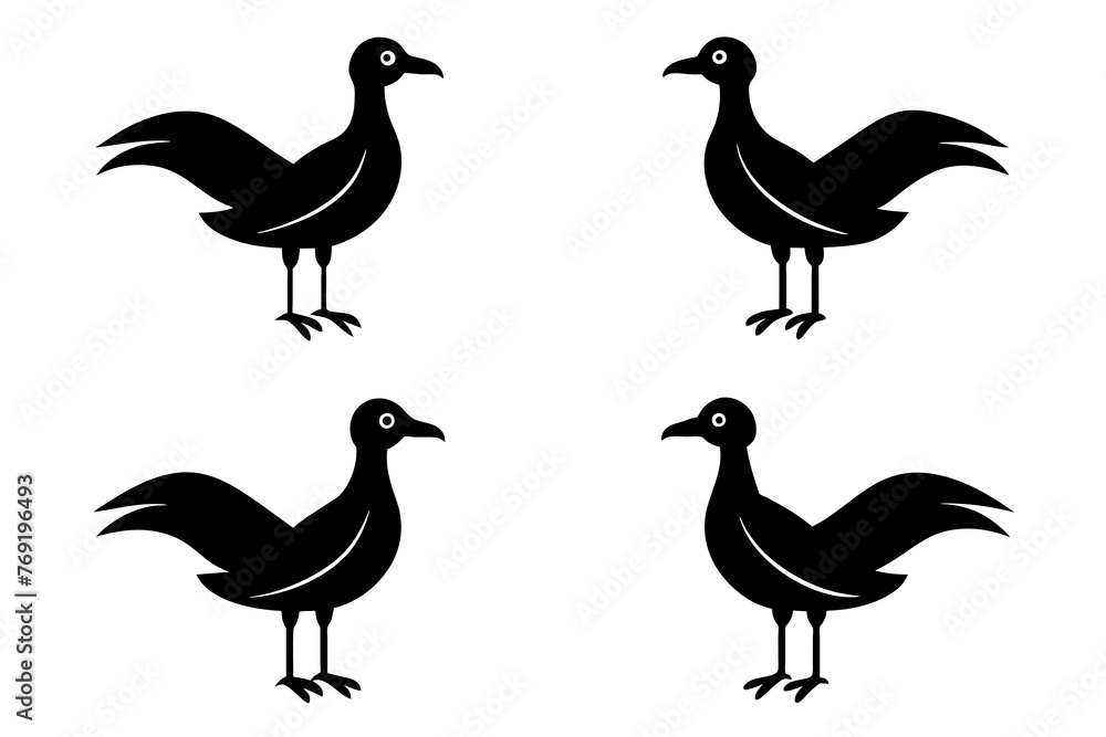 Fototapeta premium flossie bird silhouette vector illustration