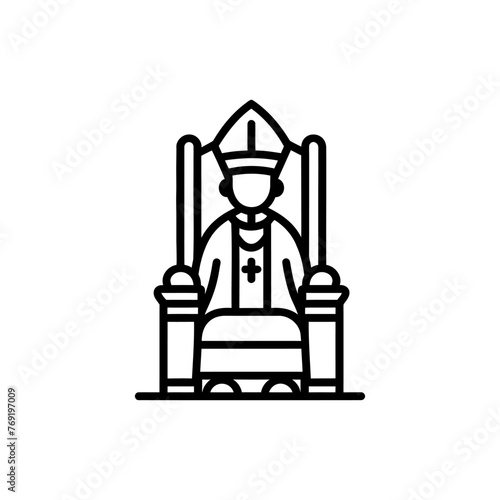 pope Vector illustration. Religion icon on white background