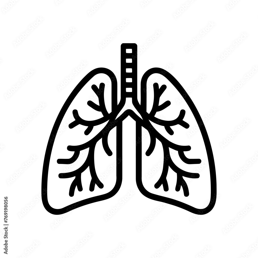Lungs Vector Icon illustration on white background Lungs Vector Icon illustration on white background