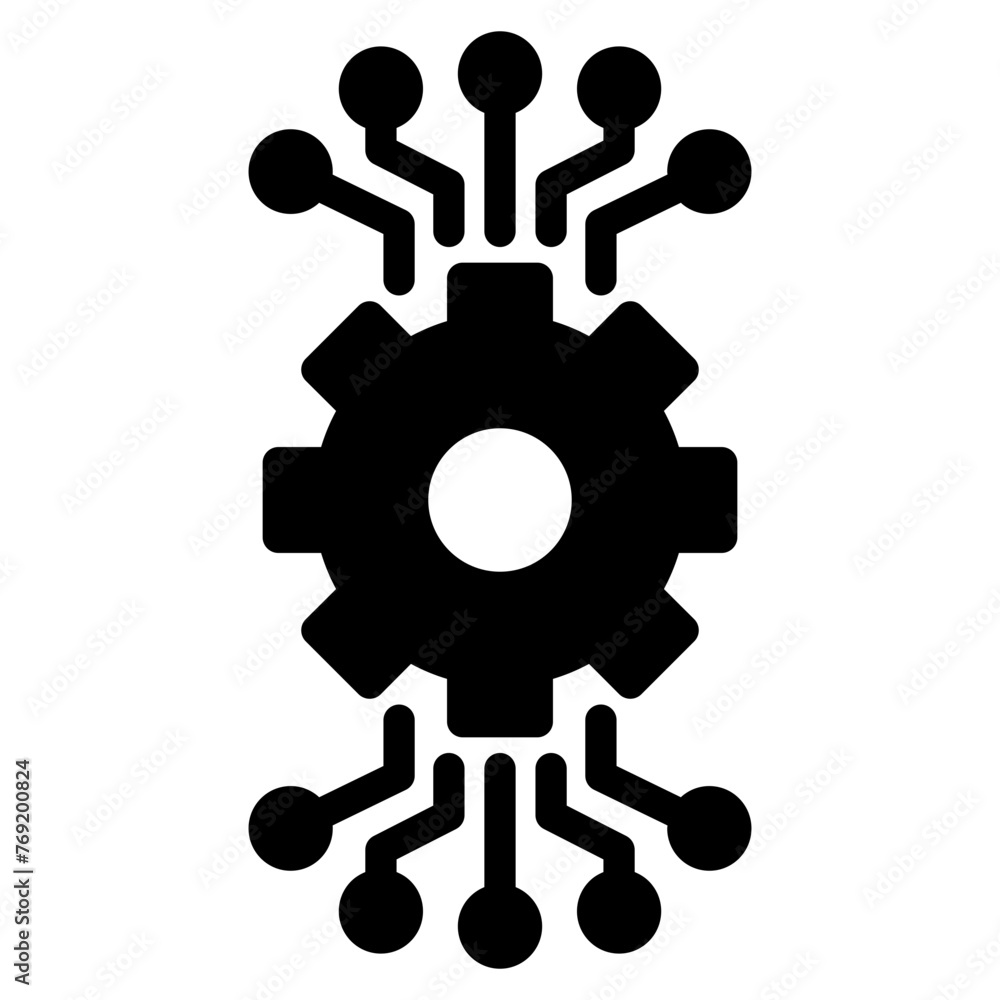 Digital technology gear icon Digital technology gear icon