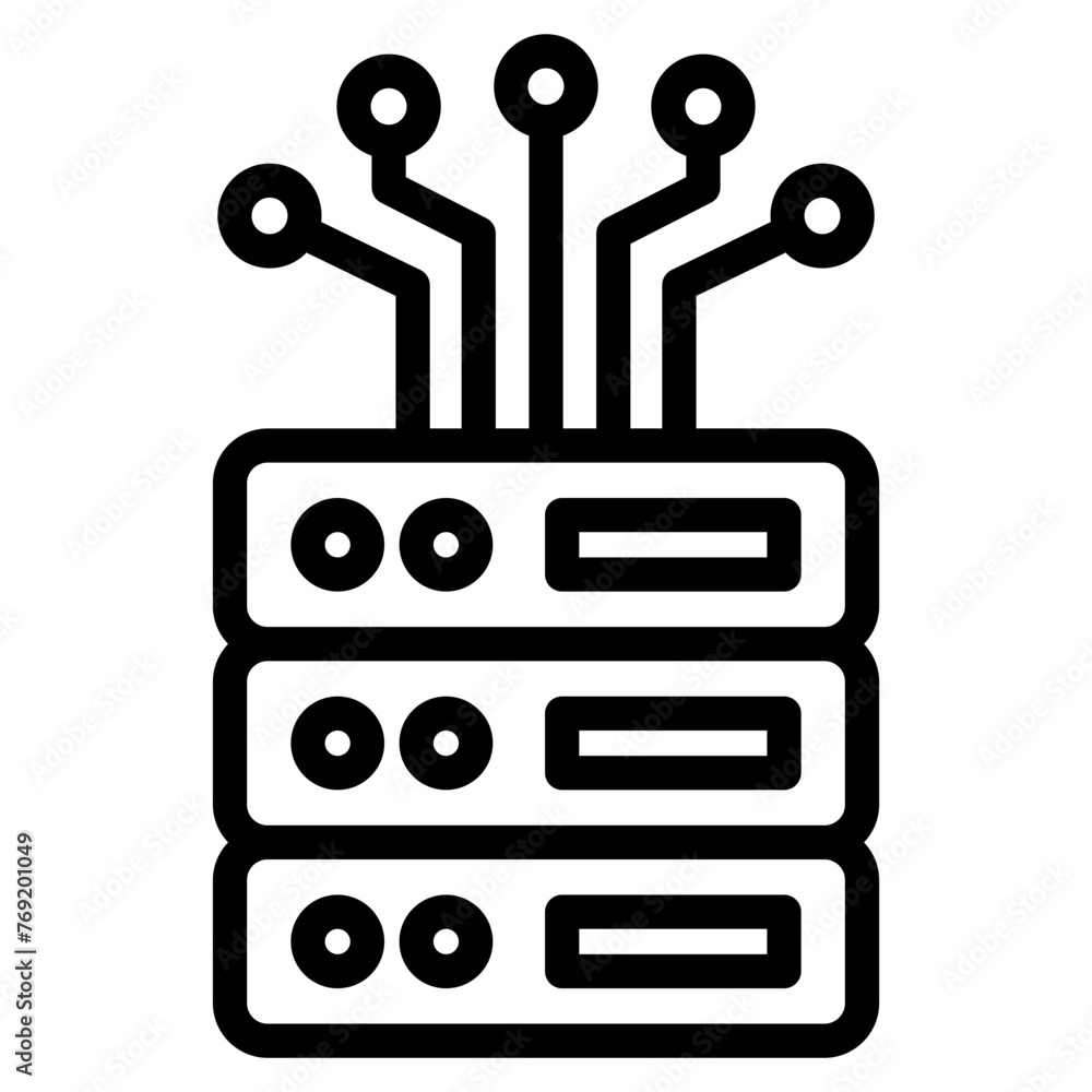 database with circuit icon database with circuit icon