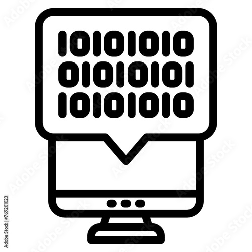 binary code on computer