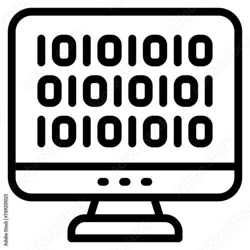 binary code on computer