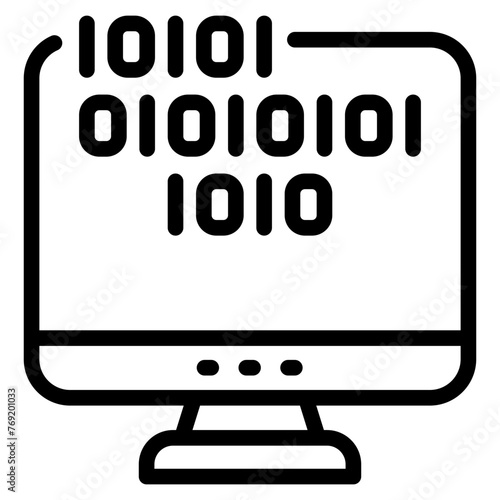binary code on computer