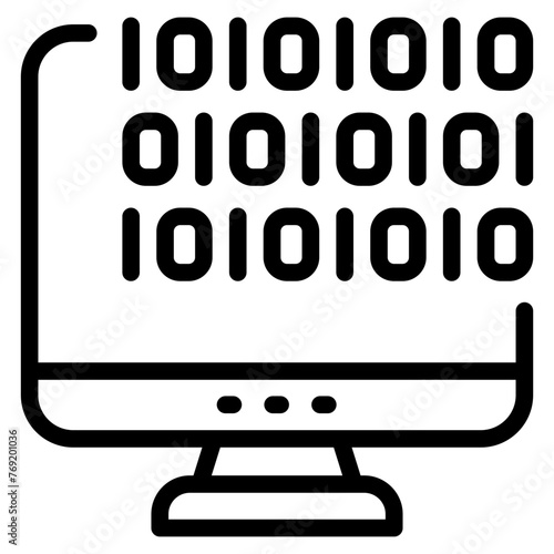 binary code on computer