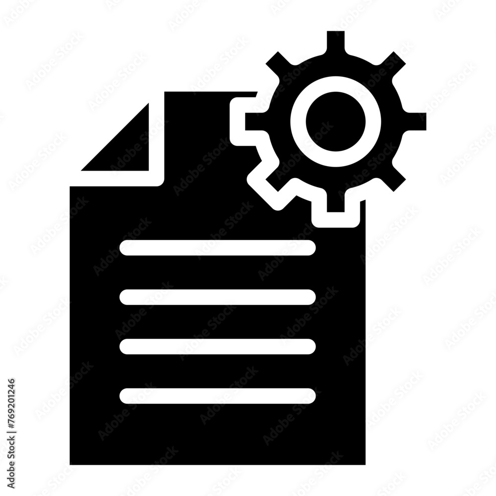 content management, document and gear icon content management, document and gear icon